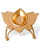 Enorme Lotus Shaped Decor Gold Iron Traditional Indian Oil Lamp, Tealight for Pooja, Housewarming Gifts, Diwali Decoration- Set of 1