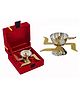 Enorme Traditional Swastik Diya with Royal Velvet Box Oil Diya for Pooja, Housewarming Gifts, Diwali Decoration- Set of 1