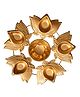 Enorme Decorative Urli Round Iron Lotus Diya Plate Bowl with 5 Lotus Design Diyas  Perfect for Pooja & Festivals
