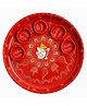 Enorme 11 Inches Hand-Painted Ganesh Pooja Thali | Decorative Puja Plate with 5 Compartments for Kumkum, Rice, Diya & Flowers | Traditional Festival & Gift Item