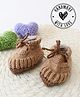 Woonie Woven Solid Handmade Booties - Brown