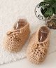 Woonie Textured Handmade Booties - Beige