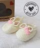 Woonie Woven Bunny Ears Designed Handmade Booties - Cream