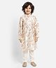Piccolo Silk Woven Full Sleeves Floral & Lantern Printed Kurta With Pyjamas Set - Off White