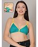 Fabme Cotton Knit Solid Non Padded Seamless Maternity Bra With Side Open Nursing Access - Green