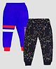 Hrit Pack Of 2 Cotton Knit Multi Colour Dots  Lounge Pants - Blue & Black