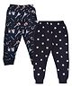 Hrit Pack Of 2 Cotton Knit Star Printed Lounge Pants - Blue & Black