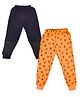Kiwi Pack Of 2 Cotton Knit Anchor Printed Lounge Pant - Black & Orange