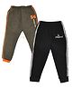 Hrit Pack Of 2 Cotton Knit Be Magical Text Printed Lounge Pants - Black & Grey