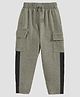Hrit Cotton Knit Colour Blocked Lounge Pants - Grey