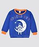 Kiwi Cotton Knit Full Sleeves Spaced Out Astronaut Printed Light Winter Sweatshirt - Blue