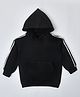 Kiwi Cotton Knit Full Sleeves Side Taped Light Winter Hooded Sweatshirt - Black