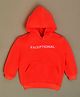 Hrit Cotton Fleece Full Sleeves Exceptional Text Printed Light Winter Hooded Sweatshirt - Red