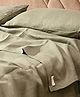 Pravaah India King Size Olive Green Hemp Bedsheet Set , Bugyal | 100% Hemp & Eco-Friendly