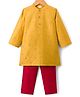 Babyhug Woven Full Sleeves Kurta Pajama Set With Floral Embriodery - Mustard