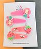 Radhya accessories Set Of 2 Doll & Strawberry Applique Detailed Tic Tac Clips - Multi Colour