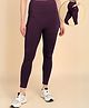 Zelena 95% Cotton 5% Elastane Solid Pre & Post Pregnancy Maternity Leggings - Plum