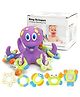 NEGOCIO Octopus Throw Circle Bath Toy Floating Purple Soft Rubber Interactive Kids Bathing Toy With 5pcs Hoopla Rings- Pack of 1