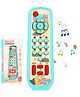 NEGOCIO TV Remote Control Toy with English Spanish and French, Baby Sensory Toys with Light & Sound- PACK OF 1- COLOR BLUE