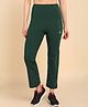 Zelena 95% Cotton 5% Elastane Solid Pre & Post Pregnancy Maternity Pant - Bottle Green