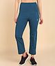 Zelena 95% Cotton 5% Elastane Solid Pre & Post Pregnancy Maternity Pant - Airforce
