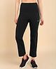 Zelena 95% Cotton 5% Elastane Knit Solid Pre & Post Pregnancy Maternity Pants - Black