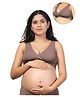 Zelena 95% Modal 5% Elastane Knit Sleeveless Solid Padded Maternity Bra With Nursing Access - Coco