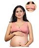 Zelena 95% Modal 5% Elastane Knit Sleeveless Solid Padded Maternity Bra With Nursing Access - Onion