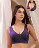 Zelena 95% Modal 5% Elastane Sleeveless Solid Ruched   Maternity Bra With Front Open Nursing Access - Purple