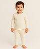 Sportking Knit Full Sleeves Solid Thermal Inner Wear Set - Off White