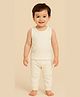 Sportking Knit Sleeveless Solid Thermal Inner Wear Set - Off White