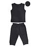 Sportking Knit Sleeveless Pin Striped Thermal Inner Wear Set - Dark Grey