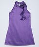 Taffykids Satin Woven Sleeveless Rose Applique Detailed Dress - Purple