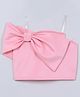 Taffykids Knit Sleeveless Bow Applique Detailed Crop Top - Pink