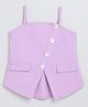 Taffykids Woven Sleeveless Solid Singlet Aline Top - Lilac
