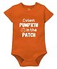 Zeezeezoo 100% Cotton Knit Halloween Theme Half Sleeves Cutest Pumpkin In The Patch Text Printed Onesie - Orange