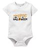 Zeezeezoo 100% Cotton Knit Halloween Theme Half Sleeves My First Halloween Text Printed Onesie - White