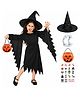 Sarvda Horror Halloween Theme Crow Witch Fancy Dress Costume t for Girls - Black