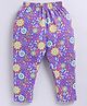 Parrot Crow Cotton Knit Floral Printed Pajama - Violet
