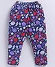 Parrot Crow Cotton Knit Floral & Butterfly Printed Pajama - Navy Blue