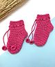 Little Peas Handmade Crochet Designed Socks - Dark Pink