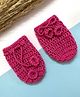 Little Peas Handmade Crochet Designed Mittens - Dark Pink