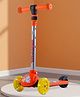 Tom & Jerry 3 Wheel Kick Scooter with LED Wheels - Orange| Wide Standing Deck| 3 Level Height| Aluminium Alloy| Lean To Steer| 40 Kg Capacity | Toy for 3 to 14 years Boys & Girls| Activity Gifting