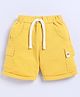 Little Ninja Cotton Knit Solid Cargo Shorts - Yellow