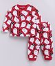 Snuggly MONKEY Cotton Jersey Knit Full Sleeves Poltergeist Printed Night Suit  Sets - Dark Red