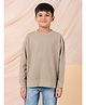 Taatoom Cotton Knit Full Sleeves Solid Light Winter Sweatshirt - Beige