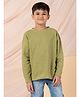 Taatoom Cotton Knit Full Sleeves Solid Light Winter Sweatshirt - Light Green