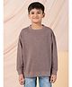Taatoom Cotton Knit Full Sleeves Solid Light Winter Sweatshirt - Mauve