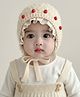 Ziory Strawberry Applique Detailed Cap - Beige - Circumference 46 - 50 Cm