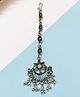 Little Peas Floral Designed Ghungri & Stone Embellished Maang Teeka - Silver